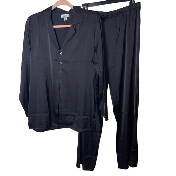 Nicole Miller Other - Nicole Miller Womens Pajama Set Size Large Black Long Sleeve Button Down